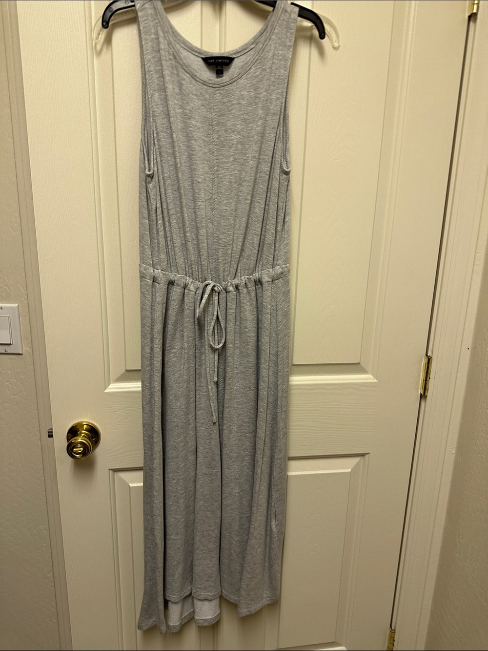The Limited Sleeveless Grey Maxi Dress with Drawstring